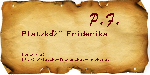 Platzkó Friderika névjegykártya